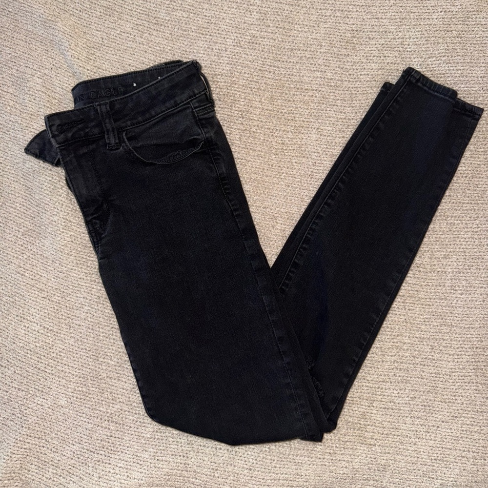 American Eagle Black Jeggings 6 Long